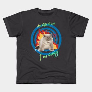 No talk, Angy Cat Kids T-Shirt